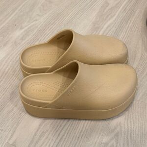 CROCS Platform Slide Clogs in Sand